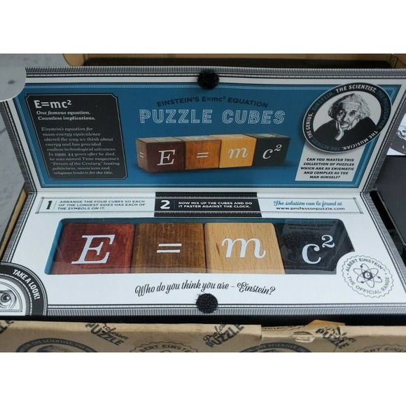 Einstein's Riddle Puzzle no2 no3 wood letter block & cubes by Proffesor Puzzle - Picture 3 of 6